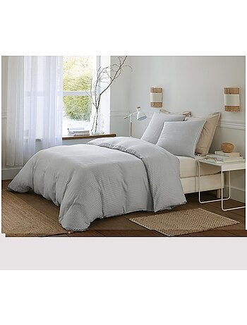 Housse de couette + taies gaze de coton Soleis