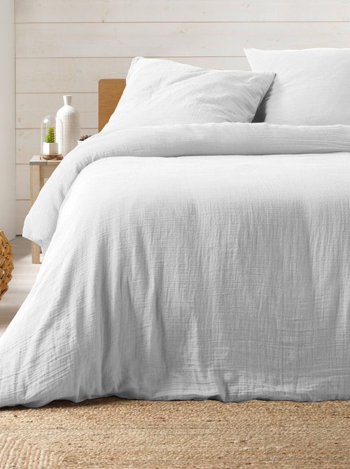 Housse de couette + taies Gaze de coton tendance - Kiabi