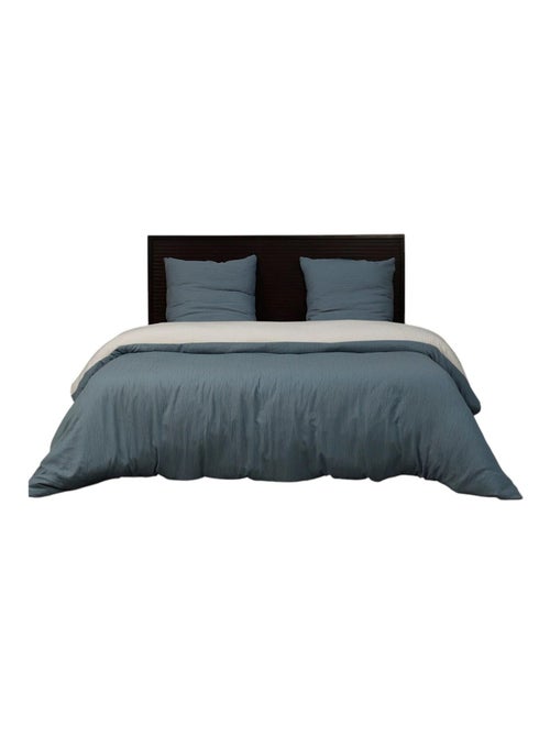Housse de couette + taies Gaze de microfibre Bicolore - Kiabi