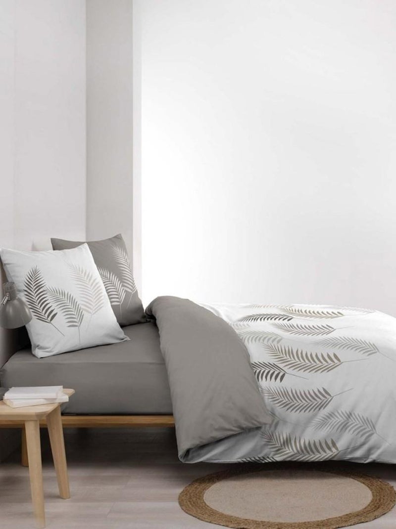 Housse de couette  + taie(s) Goyave coton 57 fils Gris - Kiabi