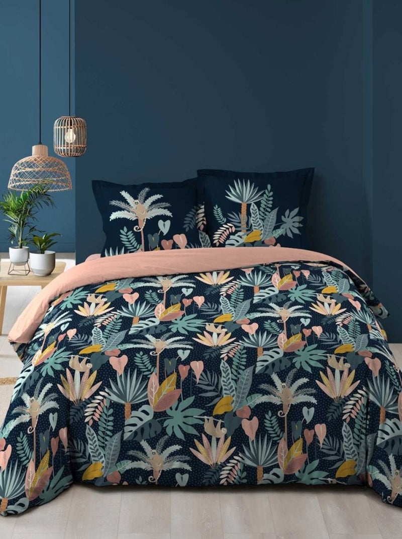 Housse de couette  + taie(s) Guinea bleu coton 57 fils Bleu - Kiabi