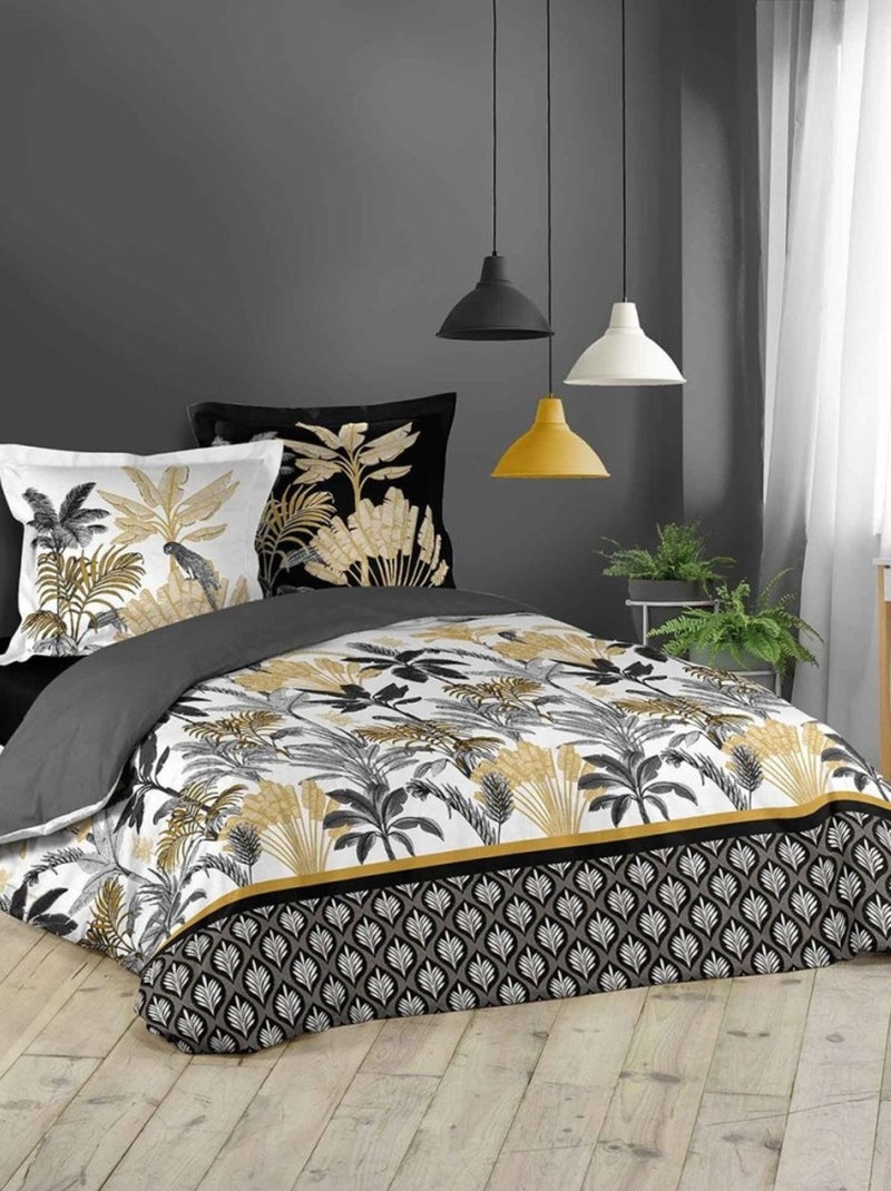 Housse de couette  + taie(s) Karaba coton Gris - Kiabi
