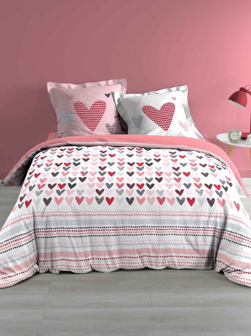 Housse de couette  + taie(s) Lolove coton Rose - Kiabi