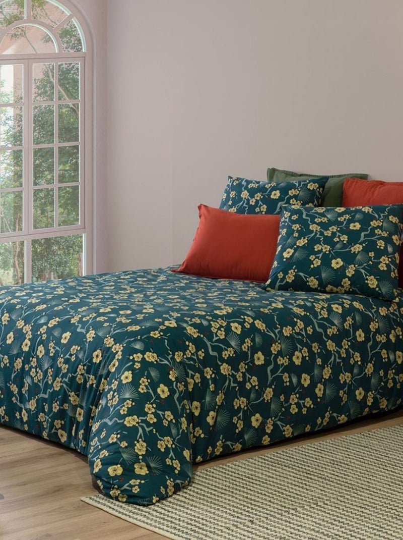 Housse de couette  + taie(s) Maldives coton Percale 71 fils Bleu - Kiabi