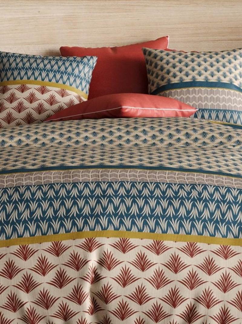 Housse de couette  + taie(s) Manille coton Percale 71 fils Rouge - Kiabi