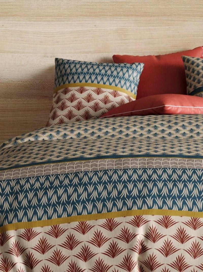 Housse de couette  + taie(s) Manille coton Percale 71 fils Rouge - Kiabi
