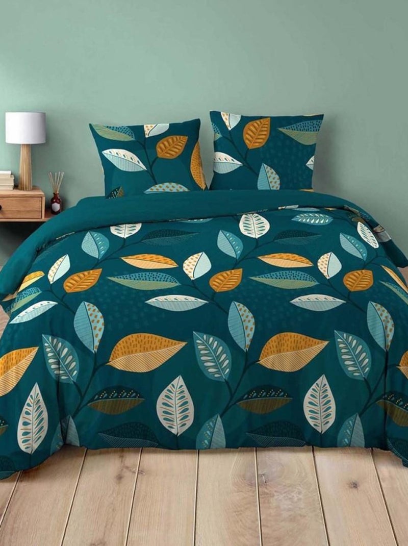 Housse de couette  + taie(s) Olympie coton 42 fils Bleu - Kiabi