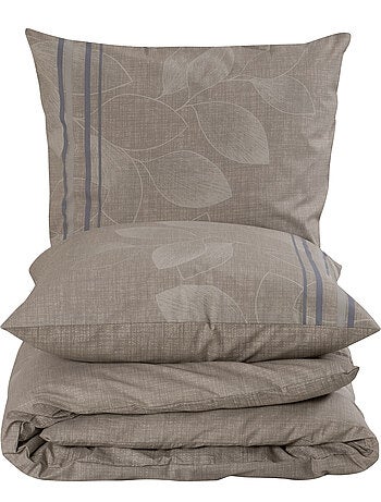 Housse de couette + taie(s) oreiller "Bernanda" 100% coton imprimé.