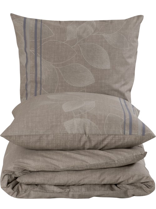 Housse de couette + taie(s) oreiller "Bernanda" 100% coton imprimé. - Kiabi Housse de couette + taie(s) oreiller "Bernanda" 100% coton imprimé. - Kiabi