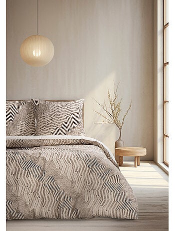 Housse de couette + taie(s) oreiller "Delda" 100% coton imprimé.