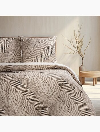Housse de couette + taie(s) oreiller "Delda" 100% coton imprimé.
