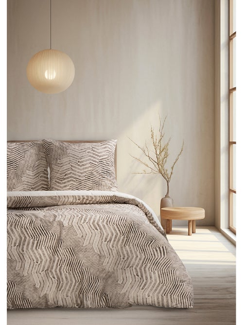Housse de couette + taie(s) oreiller "Delda" 100% coton imprimé. - Kiabi Housse de couette + taie(s) oreiller "Delda" 100% coton imprimé. - Kiabi