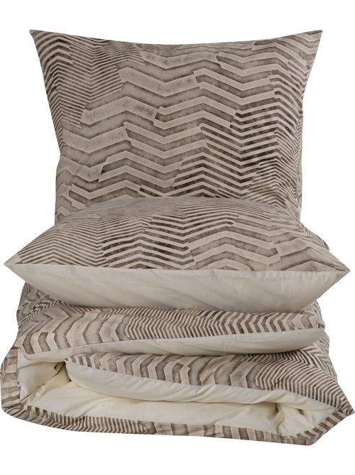 Housse de couette + taie(s) oreiller "Delda" 100% coton imprimé. - Kiabi Housse de couette + taie(s) oreiller "Delda" 100% coton imprimé. - Kiabi