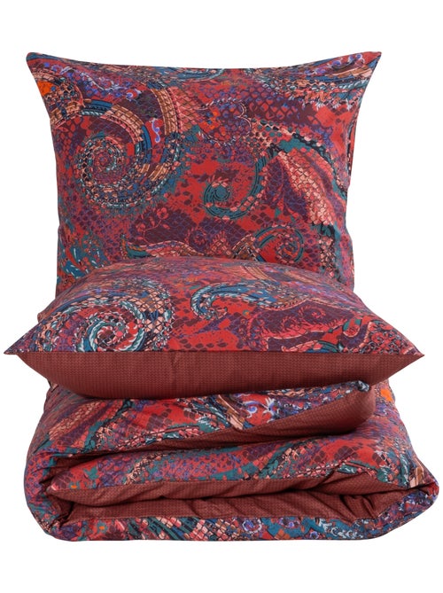 Housse de couette + taie(s) oreiller "Harmoney" 100% coton imprimé. - Kiabi