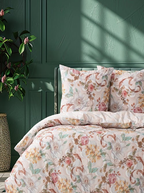 Housse de couette + taie(s) oreiller "Isabella" 100% coton imprimé. - Kiabi