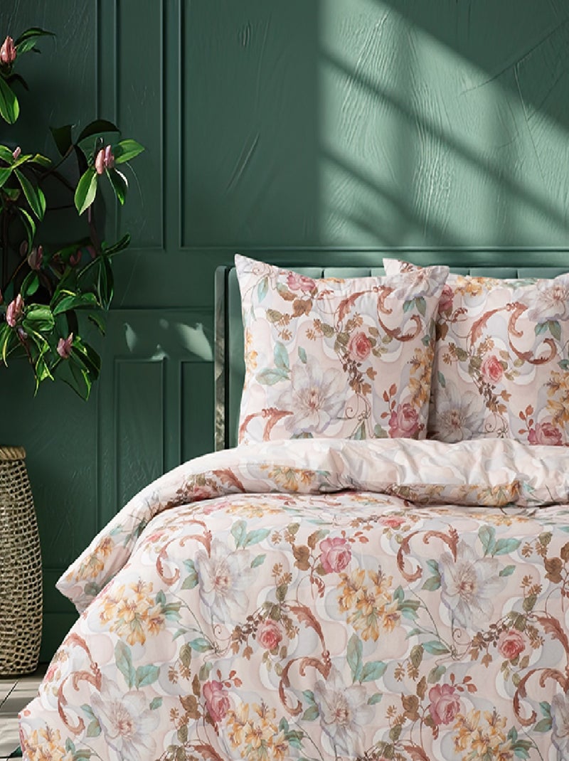 Housse de couette + taie(s) oreiller "Isabella" 100% coton imprimé. Multicolore - Kiabi
