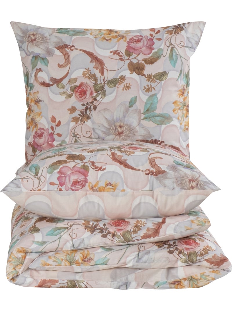 Housse de couette + taie(s) oreiller "Isabella" 100% coton imprimé. Multicolore - Kiabi