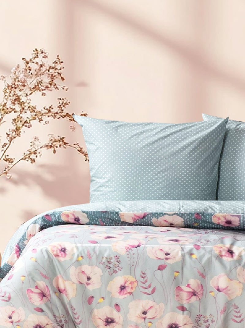 Housse de couette + taie(s) oreiller "Kenz" 100% coton imprimé. Multicolore - Kiabi