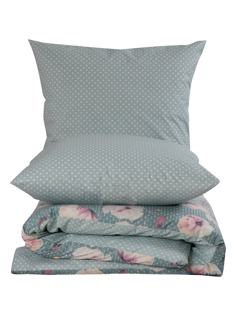 Housse de couette + taie(s) oreiller "Kenz" 100% coton imprimé. Multicolore - Kiabi