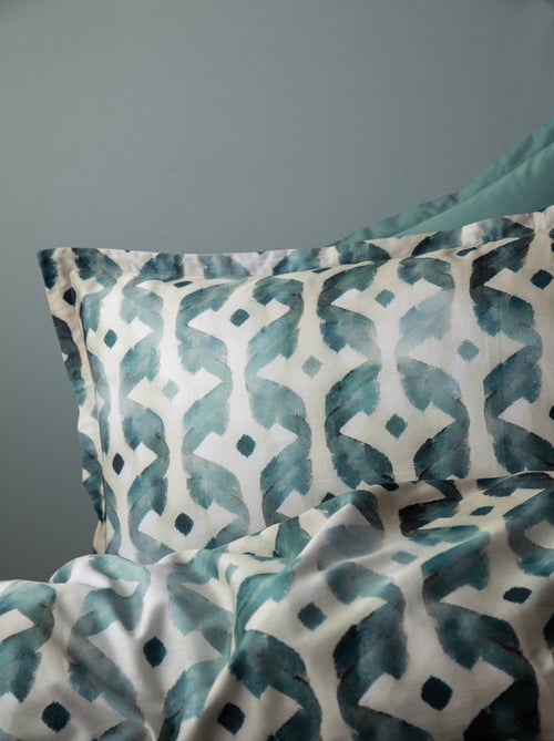Housse de couette + taies oreiller satin de coton "Batique" - Kiabi Housse de couette + taies oreiller satin de coton "Batique" - Kiabi