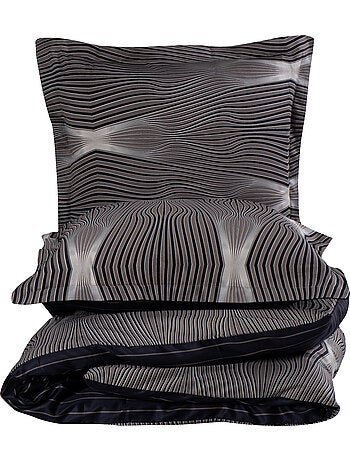 Housse de couette + taie(s) oreiller satin de coton "Bistro