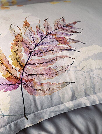 Housse de couette + taies oreiller satin de coton "Brunelle