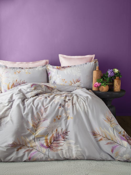 Housse de couette + taies oreiller satin de coton "Brunelle" - Kiabi Housse de couette + taies oreiller satin de coton "Brunelle" - Kiabi