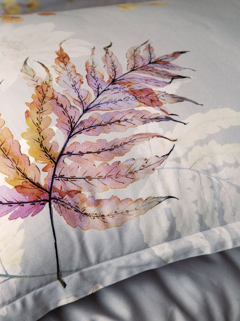 Housse de couette + taies oreiller satin de coton "Brunelle" Multicolore - Kiabi