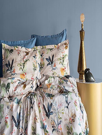 Housse de couette + taies oreiller satin de coton "Claude