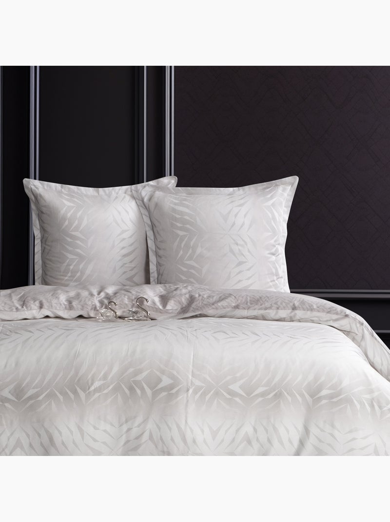 Housse de couette + taie(s) oreiller satin de coton "Duff" Blanc cassé - Kiabi