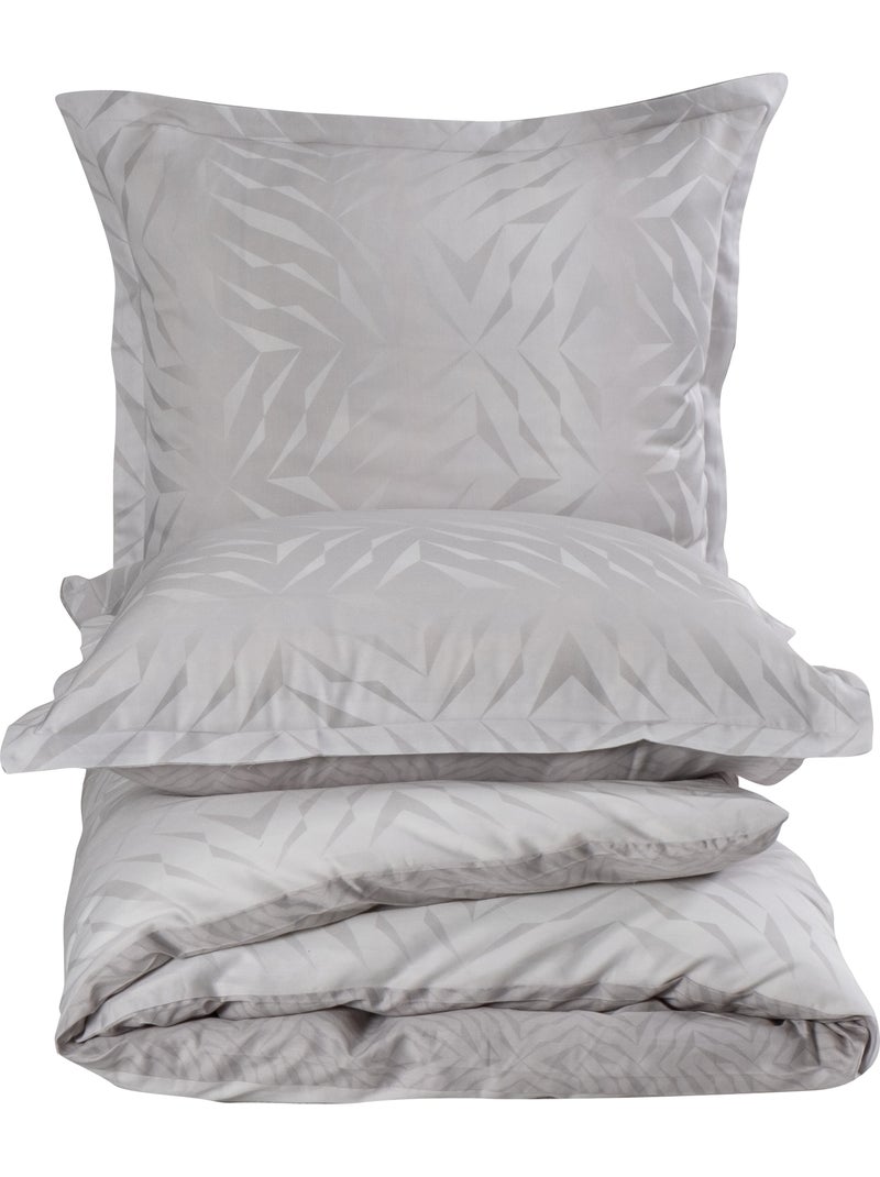 Housse de couette + taie(s) oreiller satin de coton "Duff" Blanc cassé - Kiabi