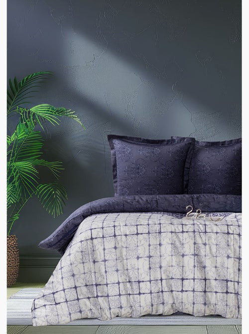Housse de couette + taie(s) oreiller satin de coton "Melori" - Kiabi