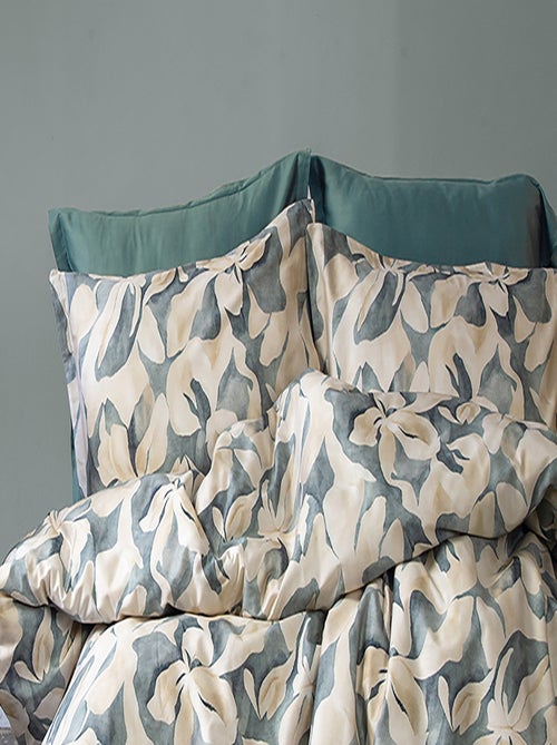 Housse de couette + taies oreiller satin de coton "Praxis" - Kiabi
