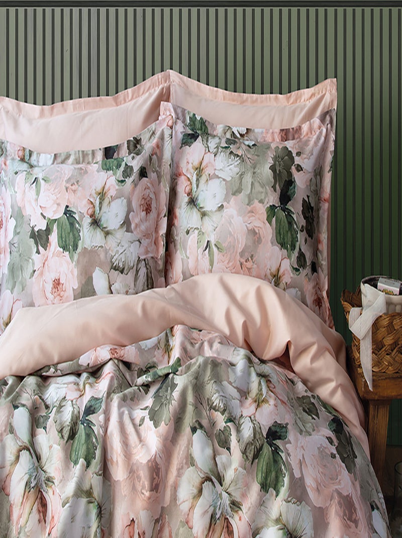 Housse de couette + taies oreiller satin de coton "Rosiere" Multicolore - Kiabi