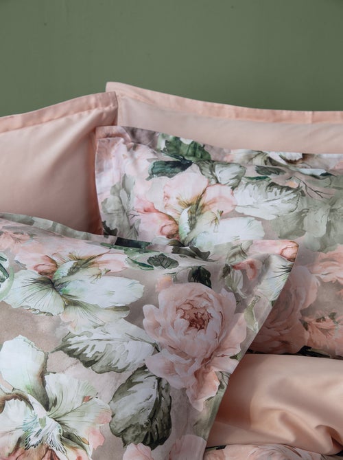 Housse de couette + taies oreiller satin de coton "Rosiere" - Kiabi