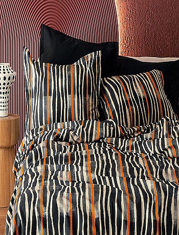 Housse de couette + taies oreiller satin de coton "Zephra