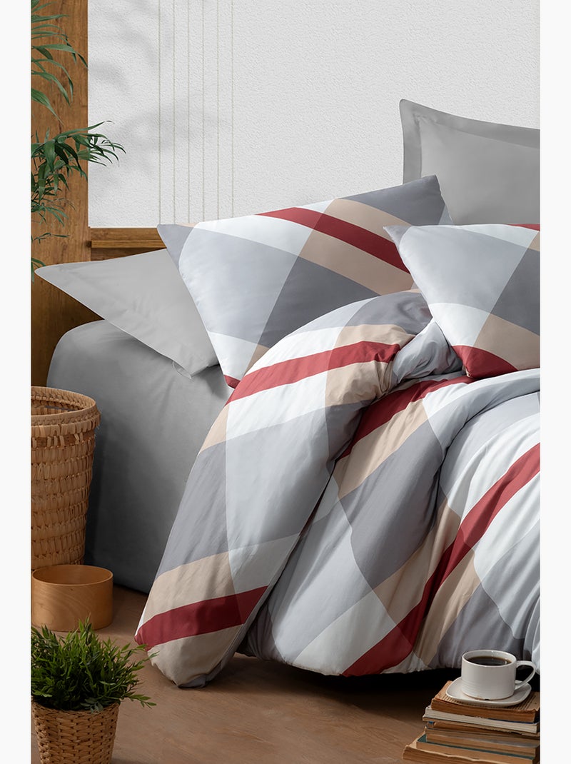 Housse de couette + taie(s) oreiller "Sherry" 100% coton imprimé. Multicolore - Kiabi