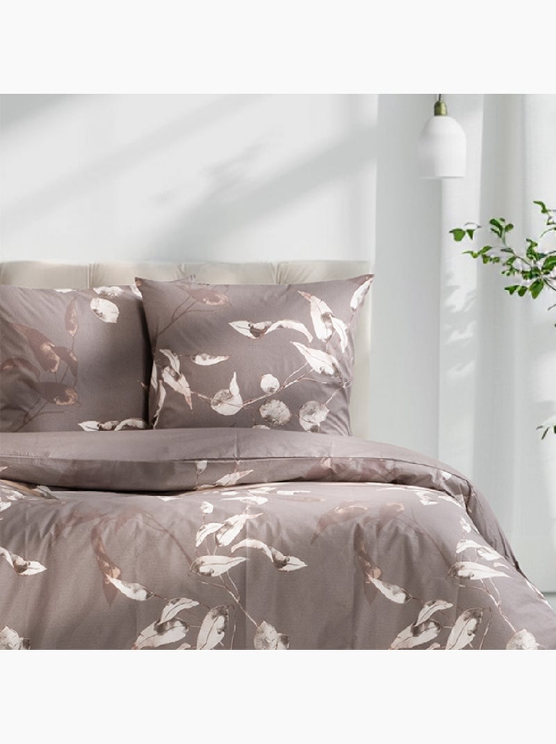 Housse de couette + taie(s) oreiller "Tivory beige" 100% coton imprimé. Beige - Kiabi