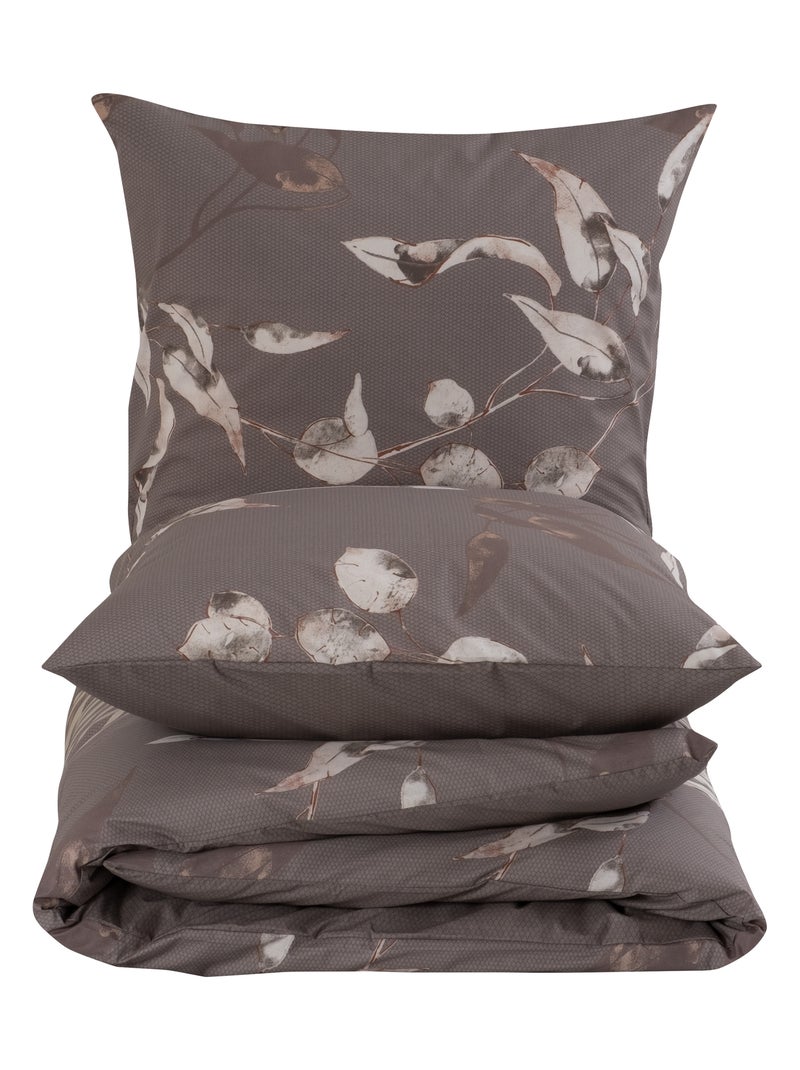 Housse de couette + taie(s) oreiller "Tivory beige" 100% coton imprimé. Beige - Kiabi