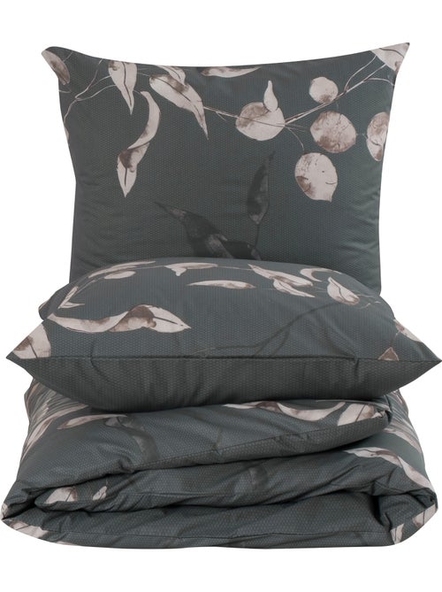 Housse de couette + taie(s) oreiller "Tivory vert" 100% coton imprimé. - Kiabi Housse de couette + taie(s) oreiller "Tivory vert" 100% coton imprimé. - Kiabi