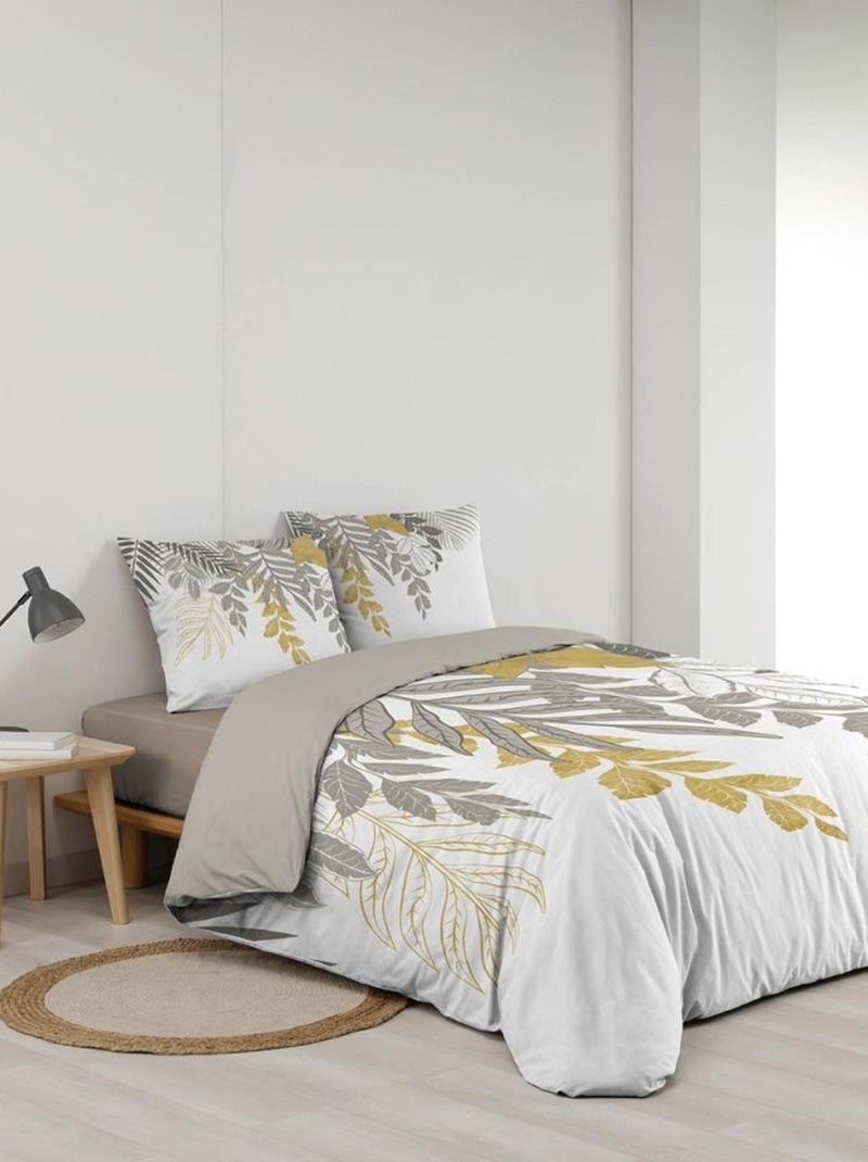 Housse de couette  + taie(s) Orlana coton 42 fils Gris - Kiabi