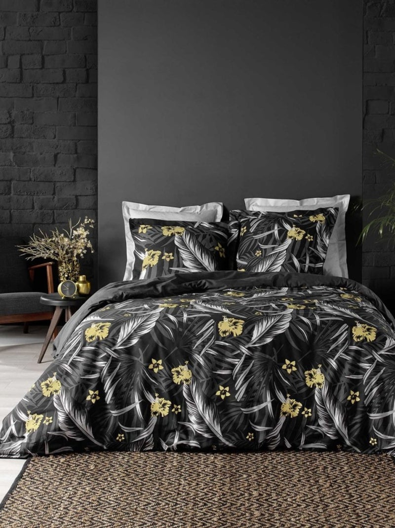 Housse de couette  + taie(s) Parador coton 57 fils Noir - Kiabi