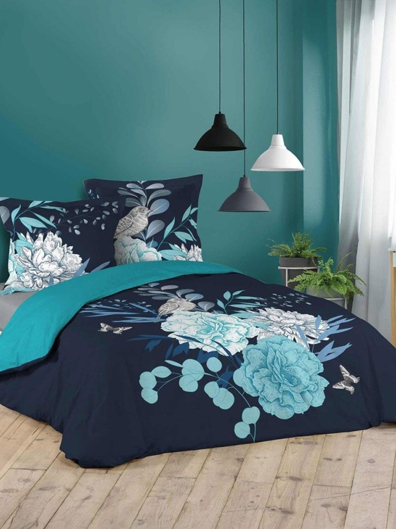Housse de couette  + taie(s) Siffloti bleu coton Bleu - Kiabi