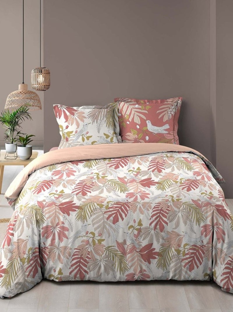 Housse de couette  + taie(s) Sweet Poesy coton 57 fils Rose - Kiabi
