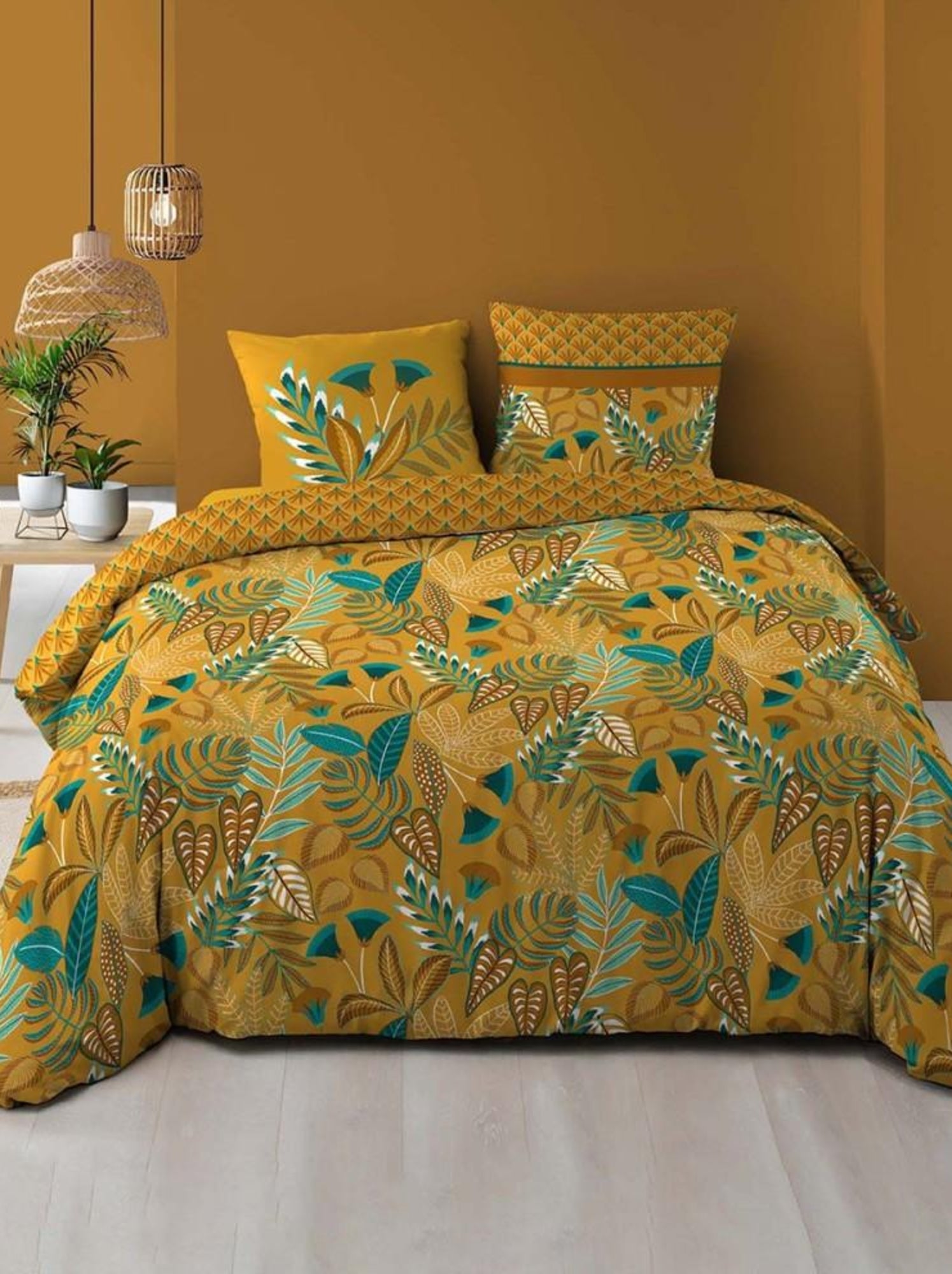 Housse De Couette En Bambou Imprimé Camille - 200x200 Cm - Douce, Certifiée Oeko-Tex - Fabriquée En France - 10
