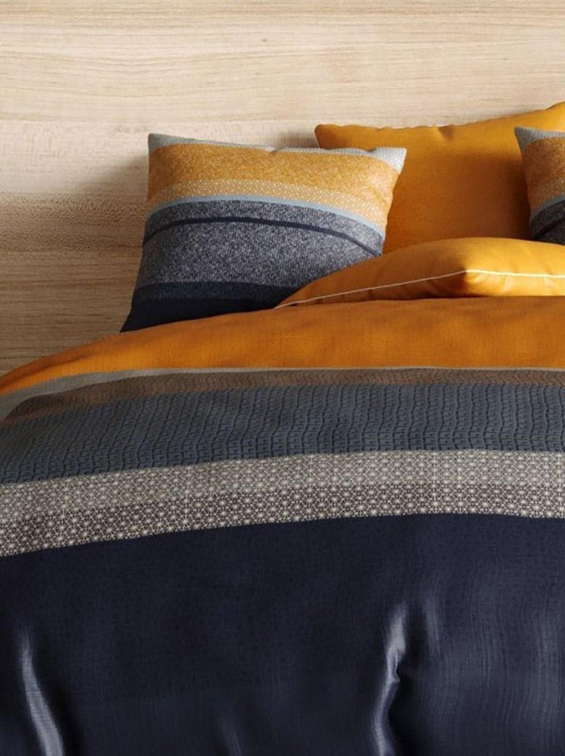 Housse de couette  + taie(s) Ubud coton Percale 71 fils Bleu - Kiabi