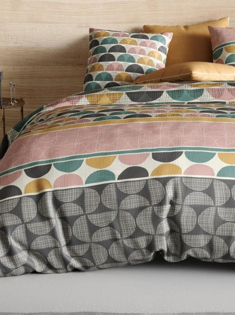 Housse de couette  Thanos + taie(s) coton 57 fils Rose - Kiabi