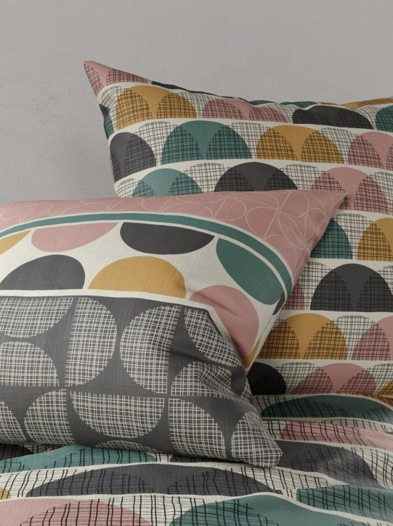 Housse de couette  Thanos + taie(s) coton 57 fils Rose - Kiabi