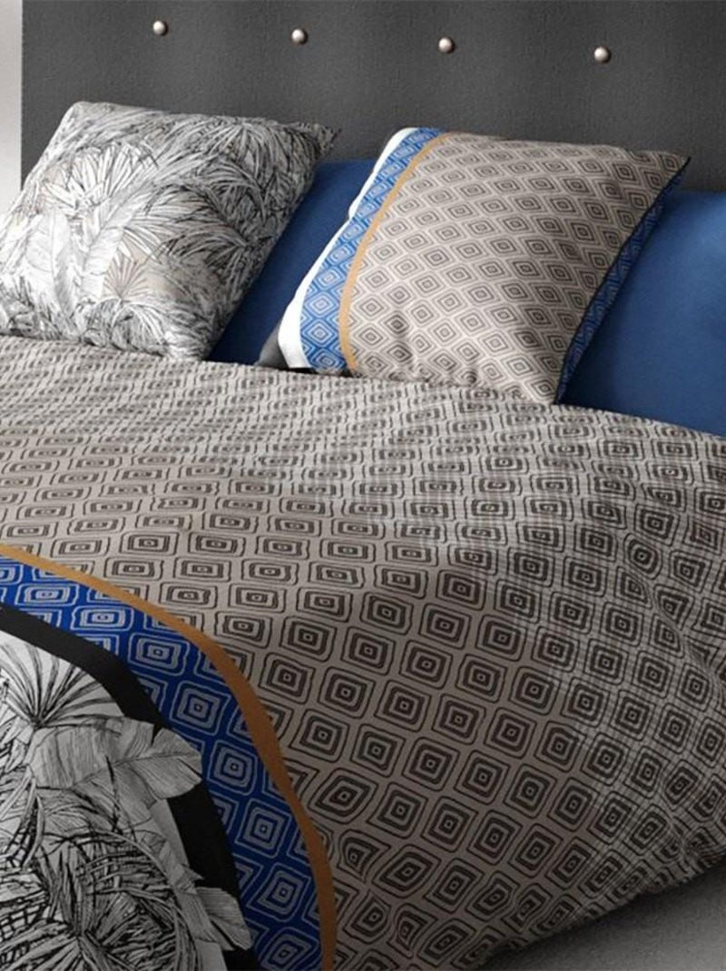 Housse de couette  Toki + taie(s) coton 57 fils Blanc - Kiabi