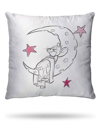 Housse de couette Tom&Jerry dodo 140x200 cm - 100% Coton - Rose et blanc